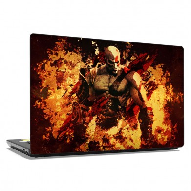 Наклейка на ноутбук - God Of War Fire Kratos Наклейка на ноутбук - God Of War Fire Kratos