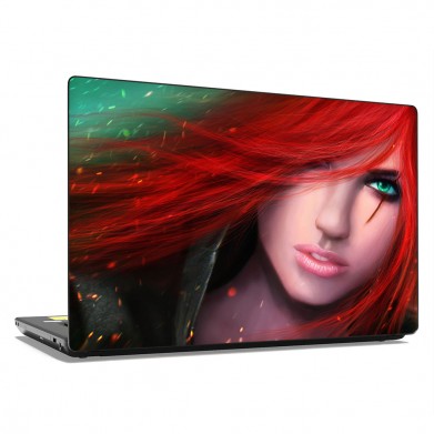 Наклейка на ноутбук - League Of Legends Beautiful Red Наклейка на ноутбук - League Of Legends Beautiful Red