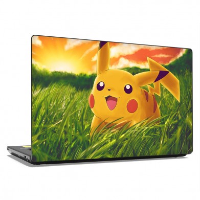Наклейка на ноутбук - Pikachu in grass