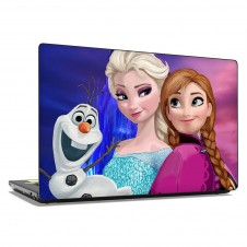 Наклейка на ноутбук - Frozen Эльза, Анна и Олаф