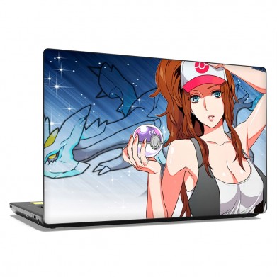 Наклейка на ноутбук - Pokemon girl with ball Наклейка на ноутбук - Pokemon girl with ball