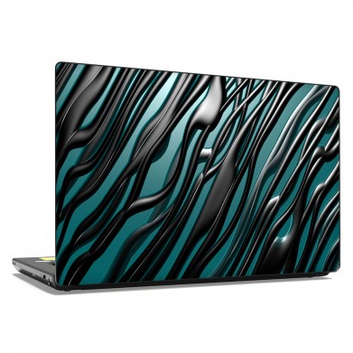 Наклейка на ноутбук - Black 3D stripes Наклейка на ноутбук - Black 3D stripes