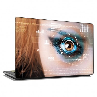Наклейка на ноутбук - Girl robotic eye Наклейка на ноутбук - Girl robotic eye