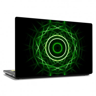 Наклейка на ноутбук - Green neon circle Наклейка на ноутбук - Green neon circle