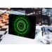 Наклейка на ноутбук - Green neon circle Наклейка на ноутбук - Green neon circle